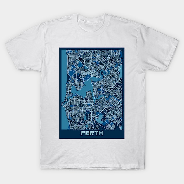 Perth - Australia Peace City Map T-Shirt by tienstencil